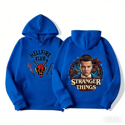 Stranger Things Kids (3-12Y) Matching Hoodie with Upside Down Design, Hawkins Indiana Inspired Pullover Sweatshirt for Family