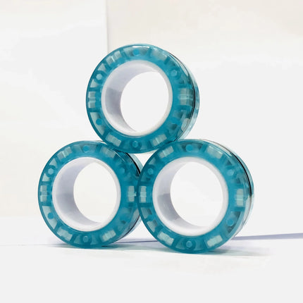 3pcs Fidget Toy Set Finger Magnetic Rings Colorful Adult Magnets Spinner Rings for Relieve Stress Anxiety Relief Therapy
