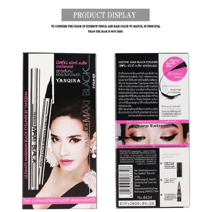 YANQINA Waterproof Makeup Eyeliner Black Liquid Eyeliner Pen Make Up Eye Liner Long-lasting Cosmetics Fast-dry Eyeliners Pencil