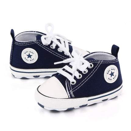 Spring New Baby Shoes Boy and Girl Classic Canvas Casual Sneakers Soft Sole Non-Slip Walking Newborn Toddler Shoes First Walkers