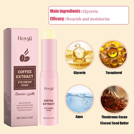 Caffeine eye cream stick nourishes the skin, improves fine lines, relieves eye bags and dark circles, and brightens the eye skin