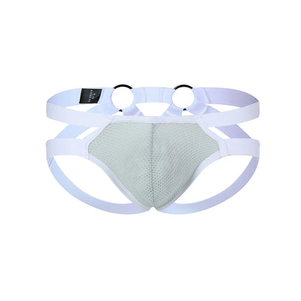 Sexy Men Bondage Underwear Man Jock Strap Thong Mesh G String Jockstrap Elastic Hollow Lingerie T-back Penis Pouch Underpants