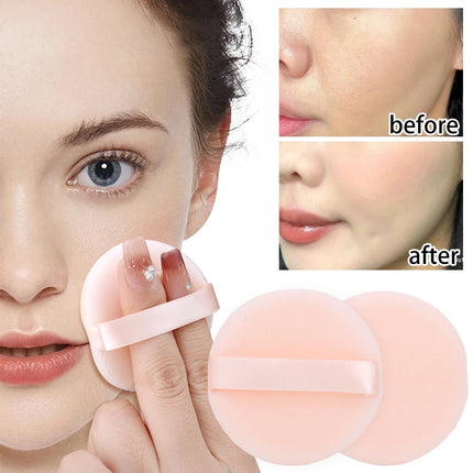 100PCS Round Shape Velvet Loose Powder Puff Plush Soft Washable Foundation Sponge Cosmetics Puff Professional Beauty Makeup Tool