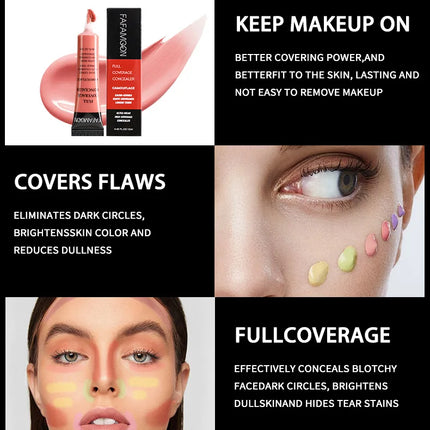 Full Coverage Waterproof Liquid Concealer LongLasting Oil Control Green Purple Orange Contour Matte Nude Facial Concealer Makeup