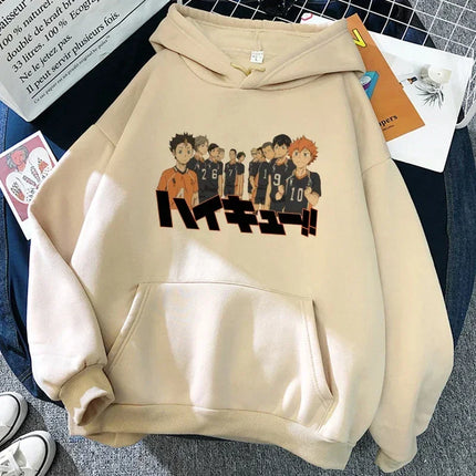 90s Japanese Anime Haikyuu Hoodies Women Funny Karasuno Fly High Graphic Streetwear  Fashion Male Sweatshirts Unisex Harajuku