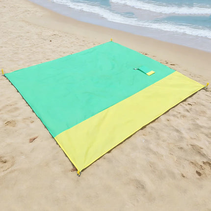 Double-color beach blanket, large size, waterproof and sand-proof picnic mat for 2-3 adults, lightweight travel camping hiking b