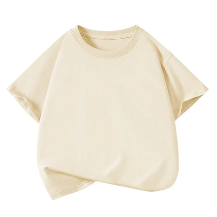 1pcs Summer Pure Cotton Boys Girl Solid Color Tees Fashion Top Childrens Short Sleeve Clothes T-shirts Child Loose Casual Tshirt
