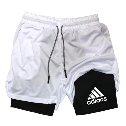Men'S Compression Shorts Summer Gym Fitness Running Training Sports Shorts Two-In-One Mesh Breathable Quick-Drying Shorts