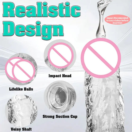 4 Sizes Realistic Soft Jelly Dildo Transparent Dildo Fake Penis Adult Sex Toy for Woman Vagina Gay Anal Butt Plug Big Dildo
