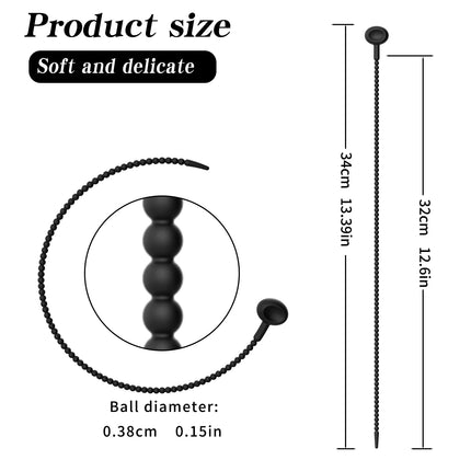 Graduated Urethral Dilator Set – 7 Sizes Soft Silicone Penis Sounding Rod for Men, Reusable Sound Trainer Adult Sex Toy