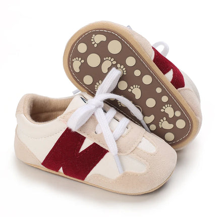 Newborn Baby Classic Sneakers Letters Splicing Baby Casual Shoe Anti-slip Hundred Walking Baby Boys Girls Baby Shoes 0-18 Months