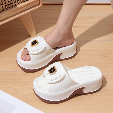 Eyriphy Size: 35-36 to 39-40 Women's Slippers Women High Heels Summer New Fashion Thick-soled Slippers Soft High-value Versatile