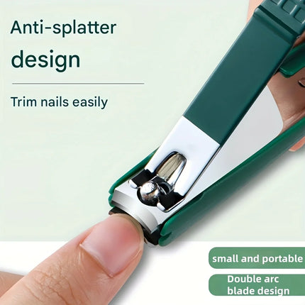 Stainless Steel Nail Clippers Manicure Tools Large Opening Nail Trimmer Anti Splash Design Sharp Edge Christmas Gift