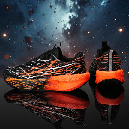 New Couple Sports Shoes Heartbeat Popcorn Carbon Plate Soft Sole Running Shoes for Men Women Fashion Casual Student Sneakers