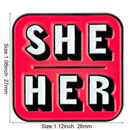 Pronouns Enamel Pins THEY THEM  SHE HER HE HIM Lapel Pins Badges Brooches