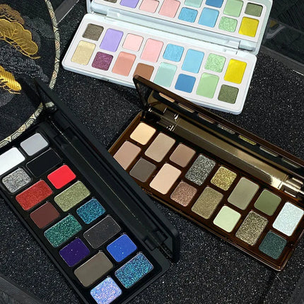 DIKALU 16 Color Eyeshadow Palette Professional Women Makeup Long-Lasting Pearly Shiny Pink Blue Green Eye Shadow Palette Glitter