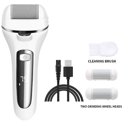 Electric Callus Remover Professional Foot File Grinder Pedicure Machine Rechargeable Heel Cracked Dead Skin Scrubber 3 Heads
