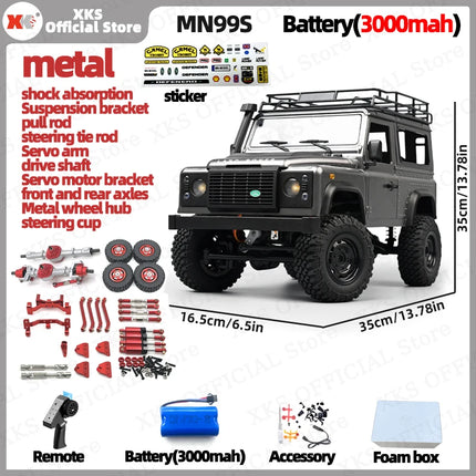MN MN99S MN78 MN98 MN99 D90 1/12 RC Car 2.4G Remote Control 4X4 Off Road LED Light 4WD Climbing RC Truck Toy Car Gift for Boy