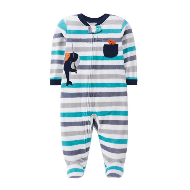 Newborn Baby Boy Girl Rompers Clothes Winter Pajamas Zipper Fleece Fall Infants Outfit Animal Jumpsuit Clothing 0 -12 Months New