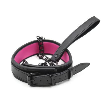 Leather BDSM Collar with Leash Adult Games Sex Bondage Restraint Neck Cuffs Fetish Collar Erotic Sex Toys for Women Men