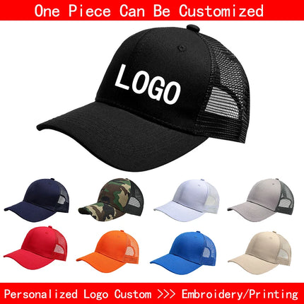 Professional Custom Logo Mesh Cap Printing Embroidery Baseball Cap Sunscreen Sun Visor Cap Casual Sun Hat Designer Snapback Caps