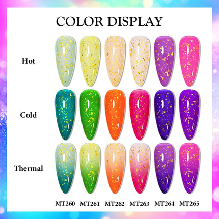7ml Glitter Thermal Gel Nail Polish Temperature Color Changing Semi Permanent Soak Off Varnish For Manicure Gel Nail Supplies