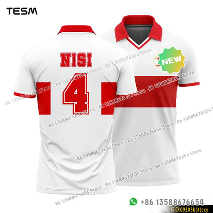 TESM Summer POLO Shirt Men Summer Sports V-neck T-shirt Street Trendy Short Sleeve 3D HD Print T-shirt