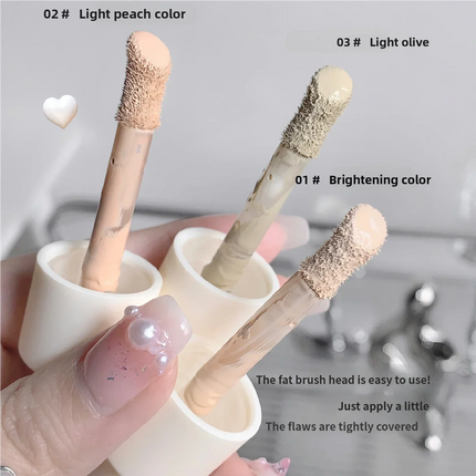 SHAQINUO Concealer Pen Cream Silk Soft - Flawless Coverage Acne Scars Dark Spots Circles Brightening Long-Lasting Makeup CO:02
