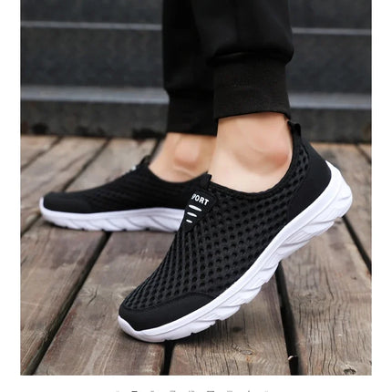 YRZL Lightweight Men Casual Shoes Breathable Slip on Male Casual Sneakers Anti-slip Men's Flats Outdoor Walking Shoes Size 39-46