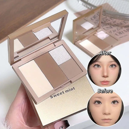 Stereoscopic Nasal Shadow Highlight Contouring Powder Palette Matte Brightening Face Shadow Contouring Powder Makeup Palette