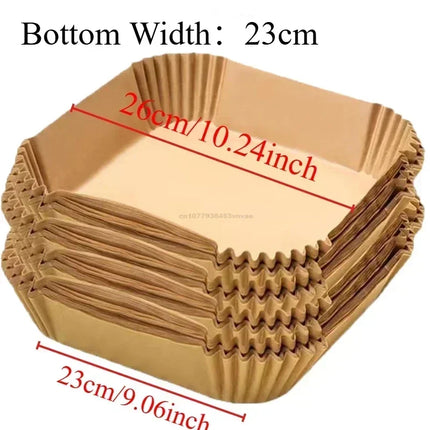 Cooking Paper Air Fryer Disposable Paper Square Round Baking Barbecue Plate NonStick Mat Kitchen Oven Oil Absorbing Paper Tool