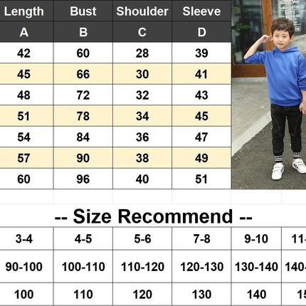 Boys and girls children's hoodies, children's autumn and winter casual fashion sports hoodies