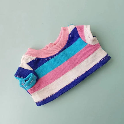 For 17cm Labubu Doll Clothes Labubu Summer Colorful T-shirt Work Pants Dressing Set Labubu Trendy Ropa