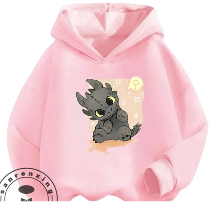 Kawaii Casual Toothless Hoodie 3-14Y Boys Girls Autumn Winter Cute Fashion Street Cartoon Outdoor Children