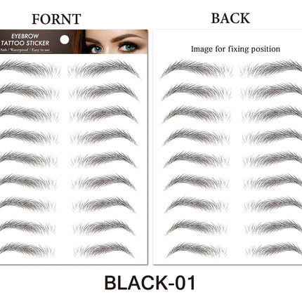 6D Eyebrows Sticker Water Transfer Hair-like Eye Brow Tattoo Stickers Long Lasting False Eyebrow Enhancers Eye Brow Cosmetics