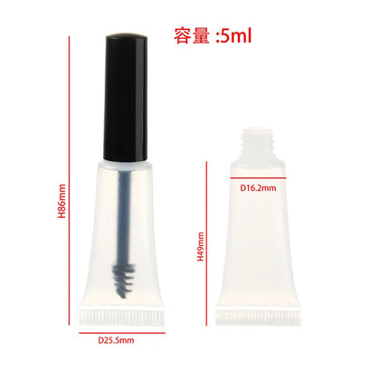 10-200pcs Empty 5ml Plastic Mascara Tube Soft Tube Eyelash Growth Liquid Bottle False Eyelash Glue Container Makeup tools