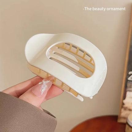 Vintage Solid Oval Teeth Hair Clip For Women Girl Long Hair Holder Hairpin Headband Back Head Hair Claw Fashion Hair Accessories