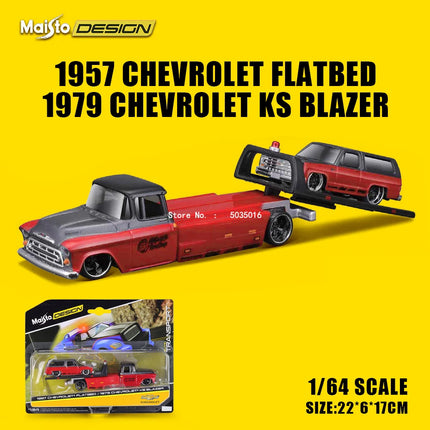 Maisto 1:64 1957 Chevrolet Flatbed Design elite transport die-cast precision model car Model collection gift
