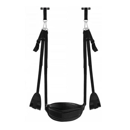 BDSM Sex Swing with Seat,Bondage Slave Leather Sex Hammock with Adjustable Straps,Hanging Door Handcuffs Leg Spreader Adult Toys