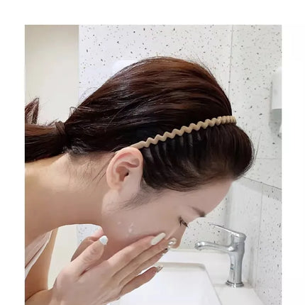 1Pc Solid Color Wave Hairbands for Women Trendy Toothed Non-slip Hair Combs Hair Accessories Girl Face Wash Sports Headbands 집게핀