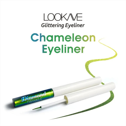 Shiny Chameleon Green Liquid Eyeliner Metallic Eyeshadow Multicolor Eye Liner Pearlescent Polarized Glitter Eye Pigment Makeup