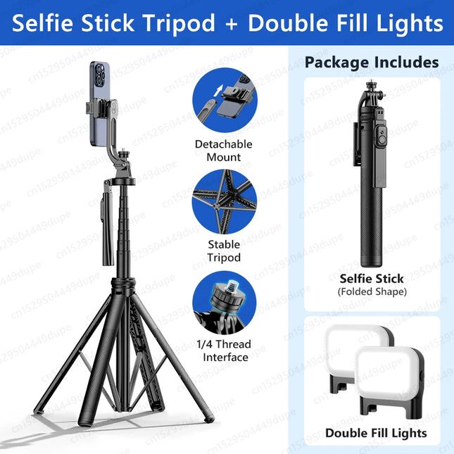 Tripod for Smartphone Light Camera, Tripod Stand with Wireless Bluetooth, Selfie Stick Bracket with Phone Holder for Vlog/Video