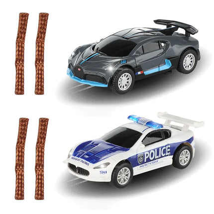 2pcs Slot Car 1/64 Scale Electric Racing High Speed Track Cars 1:64 with Lights Compatible Carrera Go Scalextric Toy