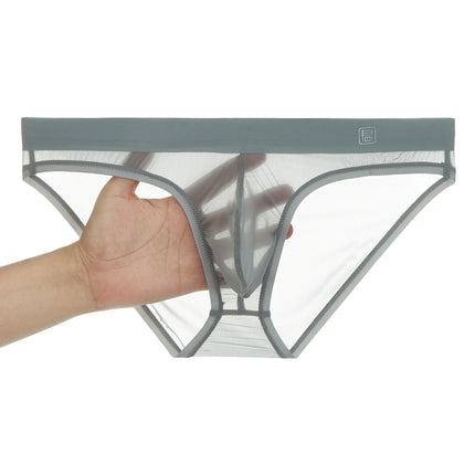 Ice Silk Ultra-thin Men Underwear Seamless Transparent Quick Drying Briefs Sexy U Bulge Pouch Triangle Underpants Erotic Panties