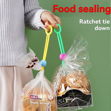 10pc Snack Sealing Rope, Colorful Sealing Strap, Food Preservation Sealing Clip, Creative Bundling Strap, Multifunctional Pull Ring Buckle