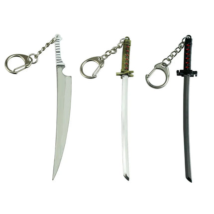 Anime Bleach Necklaces Zangetsu Zanpakutou Sword Key Chain Hitsugaya Toushirou Katana Keychains Accessories   ﻿