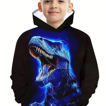 Hoodies Animal Dinosaur Pattern 3D Print Sweatshirts Boys Girls Harajuku Hooded Sweatshirt kids Fashion Coat Children Tracksuits