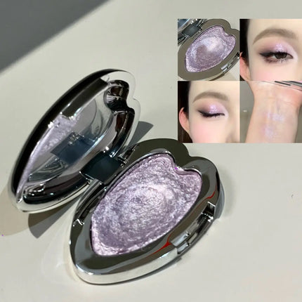 Pearlescent Blue Metallic Eyeshadow Palette Punk Smoky Purple Mashed Potato Waterproof Shimmer Glitter Heart-shaped Eye Shadow