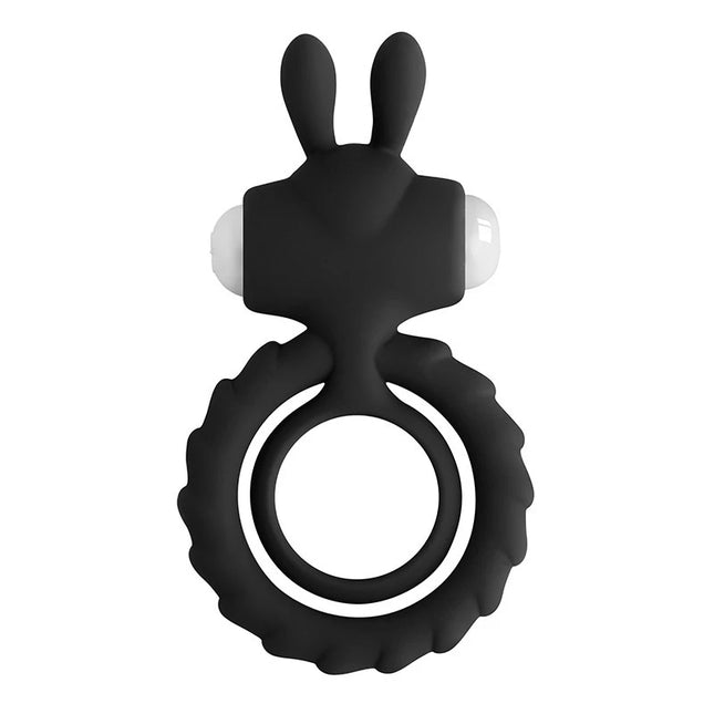 Penis Ring Dual Vibrating Delay Ejaculation Erection Enhancer Vibrator with Rabbit Ear Durable Cock Rings Sex Toy Men Couples