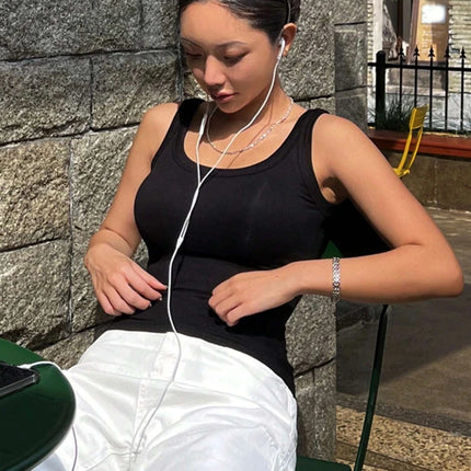 Underlay Beautiful Back Knitted Camisole Vest Paired With Women Summer Breast Covering 2024 New Cotton Sleeveless Outerwear Top